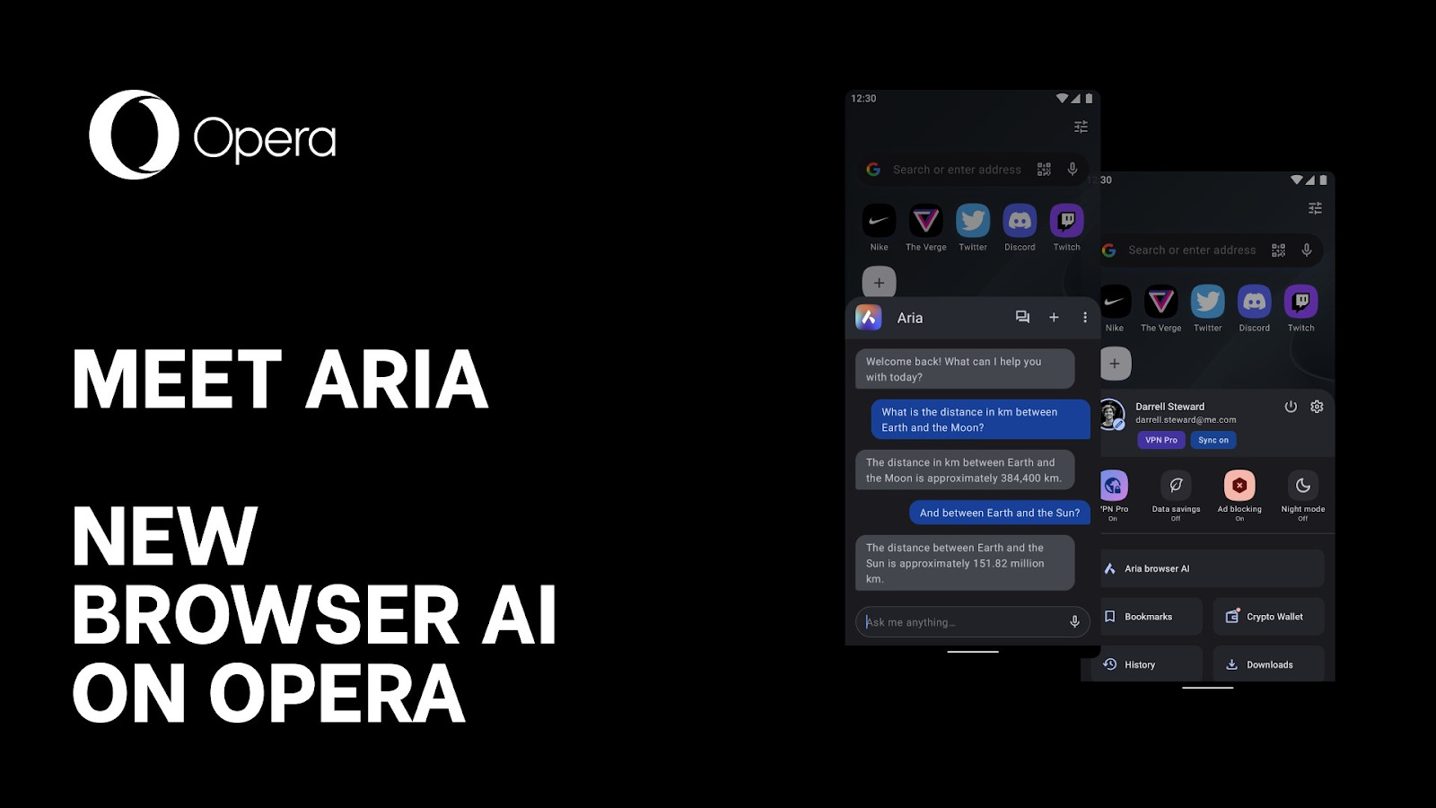 Opera Android'e AI Meet Aria