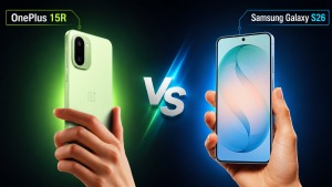 OnePlus 15R ile Samsung Galaxy S26 karşılaştırması: ekran, şarj ve kamera